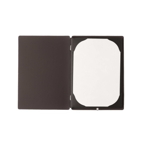 Porta Menu A5 (16,5x23,1 cm) senza etichetta cornicetta (4 facciate) elastico nero BICOLOR SABBIA