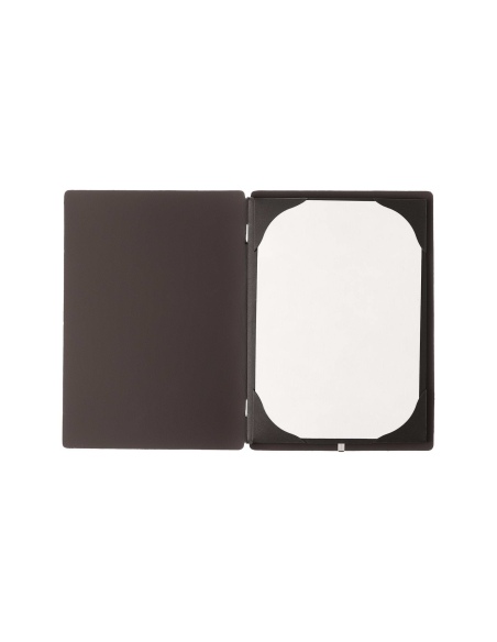 Porta Menu A5 (16,5x23,1 cm) senza etichetta cornicetta (4 facciate) elastico nero BICOLOR SABBIA