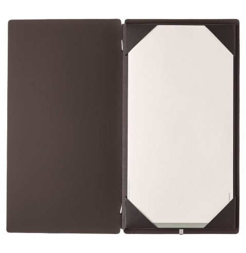 Porta Menu A4 SLIM (17,4x31,8 cm) senza etichetta cornicetta (4 facciate) elastico nero BICOLOR SABBIA
