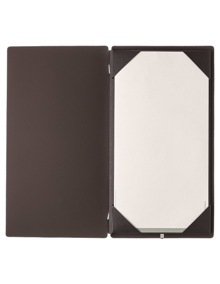 Porta Menu A4 SLIM (17,4x31,8 cm) senza etichetta cornicetta (4 facciate) elastico nero BICOLOR SABBIA