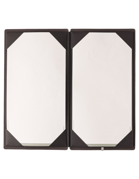 Porta Menu A4 SLIM (17,4x31,8 cm) senza etichetta cornicetta (4 facciate) elastico nero BICOLOR SABBIA