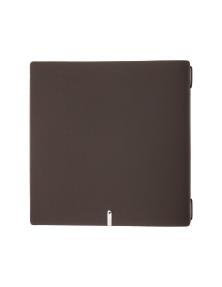 Porta Menu QUADRATO (23x23,1 cm) etichetta METAL "menu" cornicetta (4 facciate) elastico nero BICOLOR COCOA