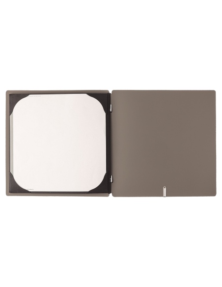 Porta Menu QUADRATO (23x23,1 cm) etichetta METAL "personalizzata" (minimo 18 pezzi) cornicetta (4 facciate) elastico nero BICOLO