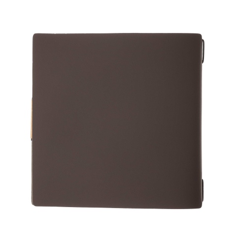 Porta Menu QUADRATO (23x23,1 cm) etichetta PATCH "menu" cornicetta (4 facciate) elastico nero BICOLOR COCOA