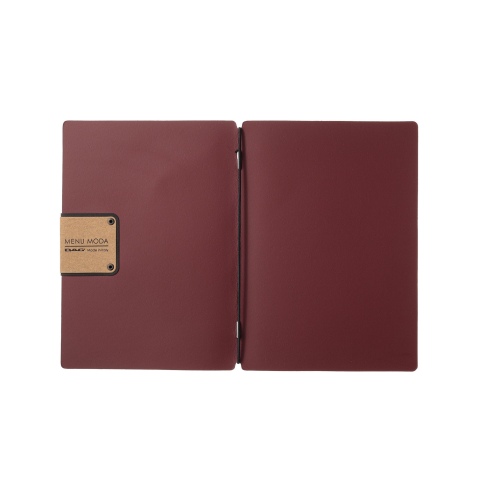 Porta Menu A5 (16,5x23,1 cm) etichetta PATCH "personalizzata" (minimo 18 pezzi) solo elastico nero PORTOFINO BORDEAUX