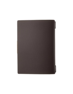 Porta Menu A5 (16,5x23,1 cm) etichetta PATCH "menu" 2 buste (4 facciate) elastico nero PORTOFINO MARRONE 2