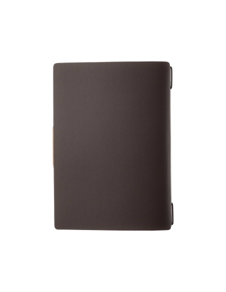 Porta Menu A5 (16,5x23,1 cm) etichetta PATCH "personalizzata" (minimo 18 pezzi) solo elastico nero PORTOFINO MARRONE