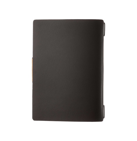 Porta Menu A5 (16,5x23,1 cm) etichetta PATCH "personalizzata" (minimo 18 pezzi) 2 buste (4 facciate) elastico nero PORTOFINO NER