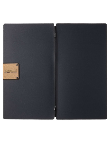 Porta Menu A4 SLIM (17,4x31,8 cm) etichetta PATCH "personalizzata" (minimo 18 pezzi) solo elastico nero PORTOFINO BLU