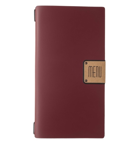 Porta Menu A4 SLIM (17,4x31,8 cm) etichetta PATCH "personalizzata" (minimo 18 pezzi) solo elastico nero PORTOFINO BORDEAUX