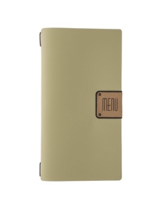 Porta Menu A4 SLIM (17,4x31,8 cm) etichetta PATCH "menu" solo elastico nero PORTOFINO SALVIA
