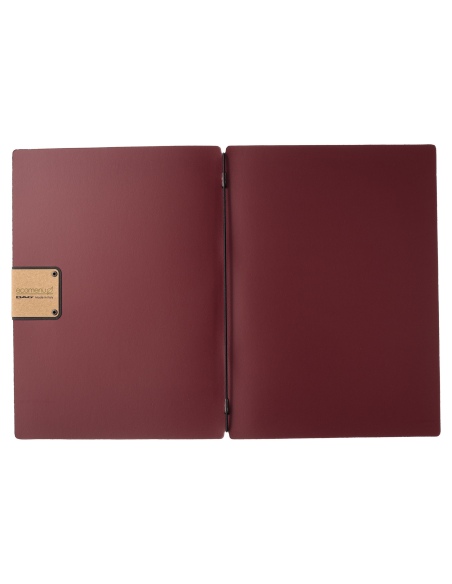 Porta Menu A4 (23,2x31,8 cm) etichetta PATCH "personalizzata" (minimo 18 pezzi) solo elastico nero PORTOFINO BORDEAUX