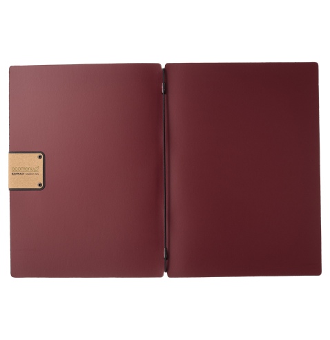 Porta Menu A4 (23,2x31,8 cm) etichetta PATCH "menu" solo elastico nero PORTOFINO BORDEAUX