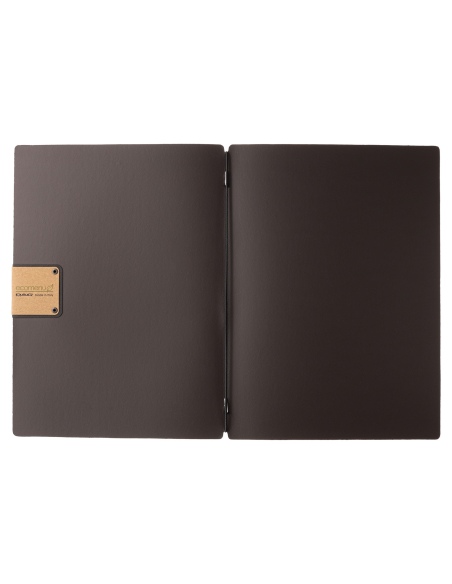 Porta Menu A4 (23,2x31,8 cm) etichetta PATCH "menu" solo elastico nero PORTOFINO MARRONE