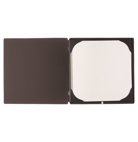 Porta Menu QUADRATO (23x23,1 cm) senza etichetta cornicetta (4 facciate) elastico nero BICOLOR SABBIA
