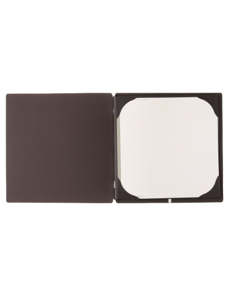 Porta Menu QUADRATO (23x23,1 cm) senza etichetta cornicetta (4 facciate) elastico nero BICOLOR SABBIA