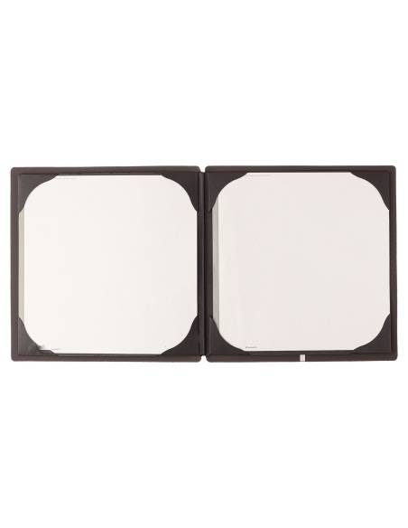 Porta Menu QUADRATO (23x23,1 cm) senza etichetta cornicetta (4 facciate) elastico nero BICOLOR SABBIA