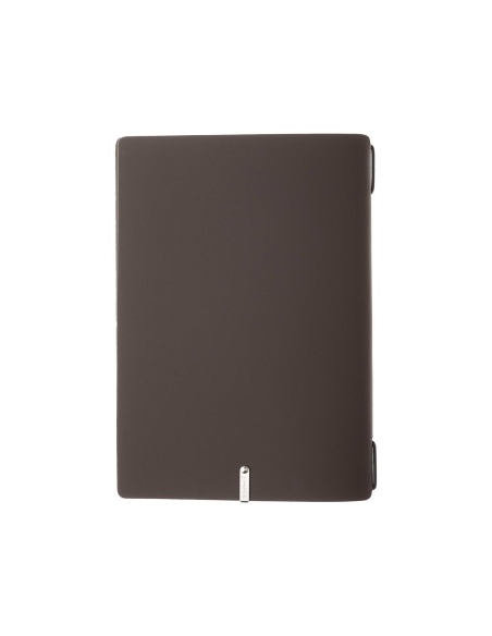 Porta Menu A5 (16,5x23,1 cm) etichetta METAL "menu" solo elastico nero BICOLOR COCOA