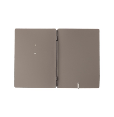 Porta Menu A5 (16,5x23,1 cm) etichetta METAL "personalizzata" (minimo 18 pezzi) solo elastico nero BICOLOR COCOA