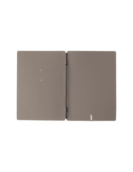 Porta Menu A5 (16,5x23,1 cm) etichetta METAL "personalizzata" (minimo 18 pezzi) solo elastico nero BICOLOR COCOA