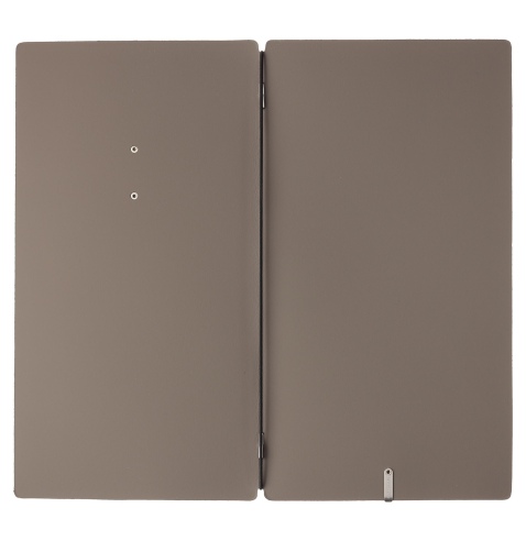 Porta Menu A4 SLIM (17,4x31,8 cm) etichetta METAL "personalizzata" (minimo 18 pezzi) solo elastico nero BICOLOR COCOA