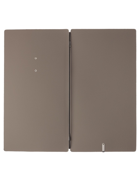 Porta Menu A4 SLIM (17,4x31,8 cm) etichetta METAL "personalizzata" (minimo 18 pezzi) solo elastico nero BICOLOR COCOA