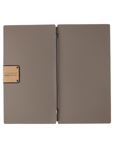 Porta Menu A4 SLIM (17,4x31,8 cm) etichetta PATCH "menu" solo elastico nero BICOLOR COCOA