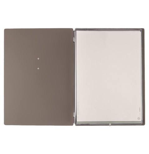 Porta Menu A4 (23,2x31,8 cm) etichetta METAL "menu" 2 buste (4 facciate) elastico nero BICOLOR COCOA