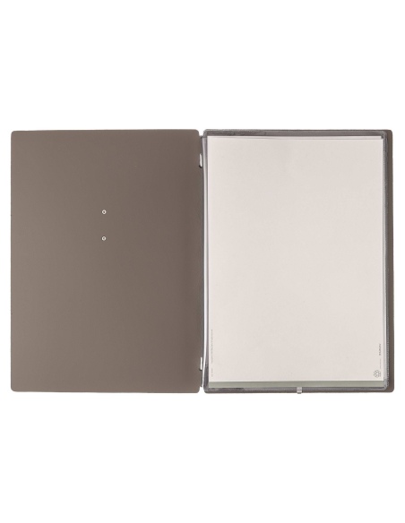 Porta Menu A4 (23,2x31,8 cm) etichetta METAL "menu" 2 buste (4 facciate) elastico nero BICOLOR COCOA