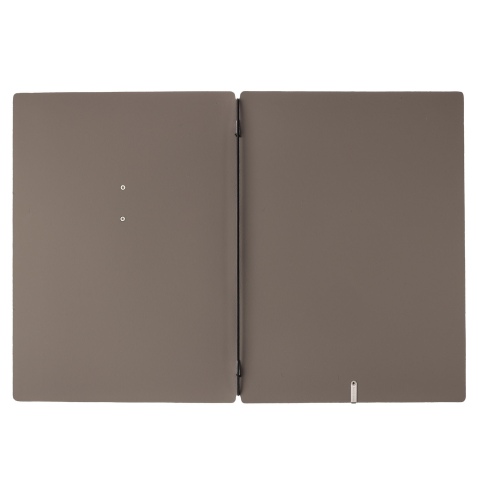 Porta Menu A4 (23,2x31,8 cm) etichetta METAL "menu" solo elastico nero BICOLOR COCOA