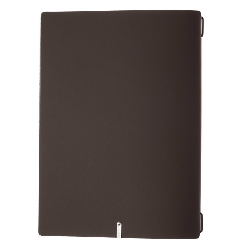 Porta Menu A4 (23,2x31,8 cm) etichetta METAL "personalizzata" (minimo 18 pezzi) solo elastico nero BICOLOR COCOA