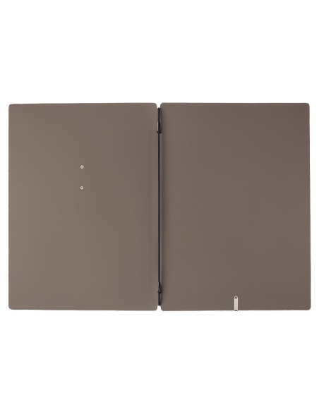 Porta Menu A4 (23,2x31,8 cm) etichetta METAL "personalizzata" (minimo 18 pezzi) solo elastico nero BICOLOR COCOA