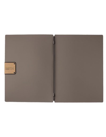 Porta Menu A4 (23,2x31,8 cm) etichetta PATCH "menu" solo elastico nero BICOLOR COCOA