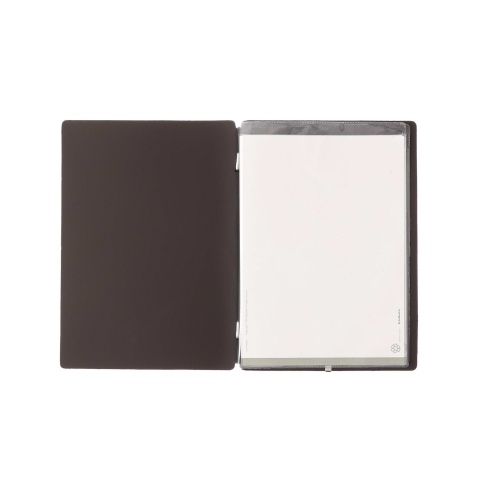 Porta Menu A5 (16,5x23,1 cm) senza etichetta 2 buste (4 facciate) elastico nero BICOLOR SABBIA