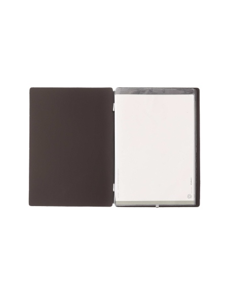 Porta Menu A5 (16,5x23,1 cm) senza etichetta 2 buste (4 facciate) elastico nero BICOLOR SABBIA