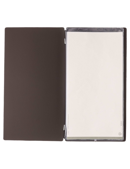 Porta Menu A4 SLIM (17,4x31,8 cm) senza etichetta 2 buste (4 facciate) elastico nero BICOLOR SABBIA