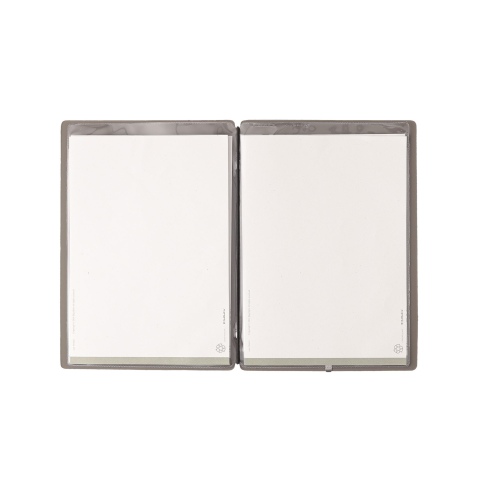 Porta Menu A5 (16,5x23,1 cm) senza etichetta 2 buste (4 facciate) elastico nero BICOLOR COCOA