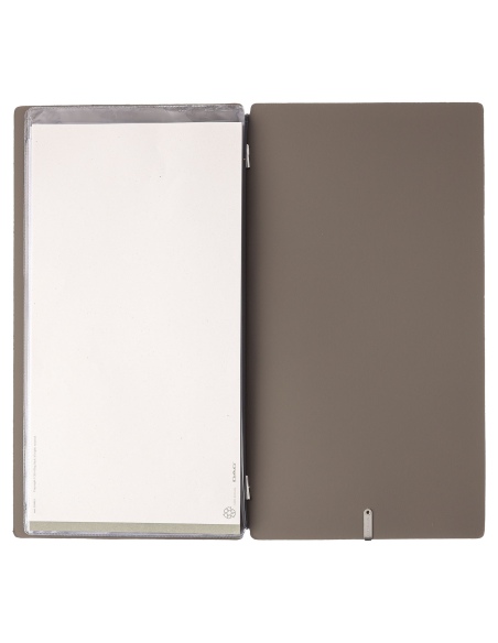 Porta Menu A4 SLIM (17,4x31,8 cm) senza etichetta 2 buste (4 facciate) elastico nero BICOLOR COCOA