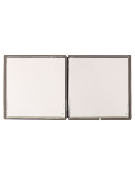 Porta Menu QUADRATO (23x23,1 cm) senza etichetta 2 buste (4 facciate) elastico nero BICOLOR COCOA