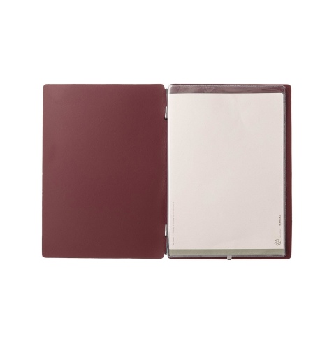 Porta Menu A5 (16,5x23,1 cm) senza etichetta 2 buste (4 facciate) elastico nero PORTOFINO BORDEAUX