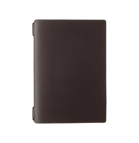 Porta Menu A5 (16,5x23,1 cm) senza etichetta 2 buste (4 facciate) elastico nero PORTOFINO MARRONE