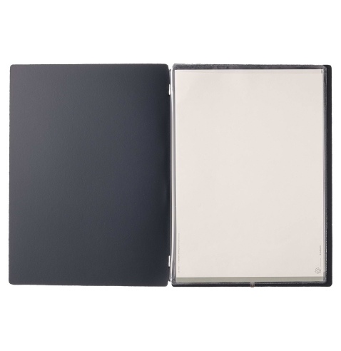 Porta Menu A4 (23,2x31,8 cm) senza etichetta 2 buste (4 facciate) elastico nero PORTOFINO BLU