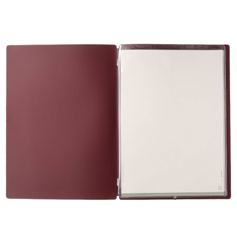 Porta Menu A4 (23,2x31,8 cm) senza etichetta 2 buste (4 facciate) elastico nero PORTOFINO BORDEAUX