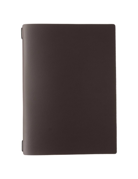 Porta Menu A4 (23,2x31,8 cm) senza etichetta 2 buste (4 facciate) elastico nero PORTOFINO MARRONE