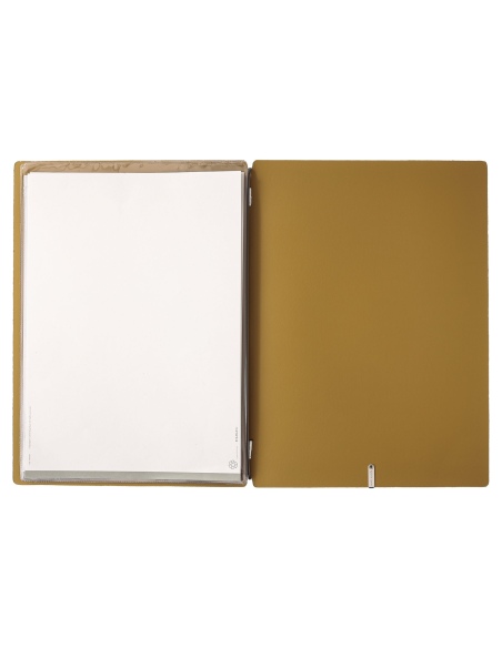 Porta Menu A4 (23,2x31,8 cm) senza etichetta 2 buste (4 facciate) elastico nero PORTOFINO OCRA