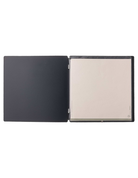 Porta Menu QUADRATO (23x23,1 cm) senza etichetta 2 buste (4 facciate) elastico nero PORTOFINO BLU