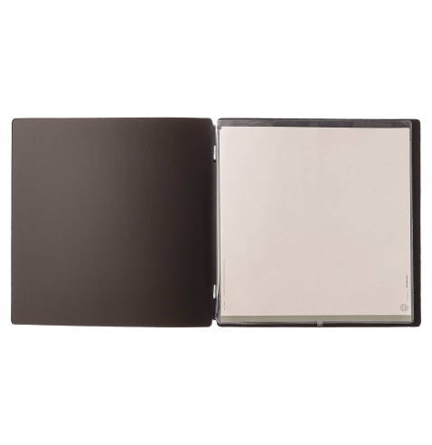 Porta Menu QUADRATO (23x23,1 cm) senza etichetta 2 buste (4 facciate) elastico nero PORTOFINO MARRONE