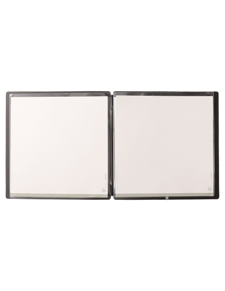 Porta Menu QUADRATO (23x23,1 cm) senza etichetta 2 buste (4 facciate) elastico nero PORTOFINO NERO