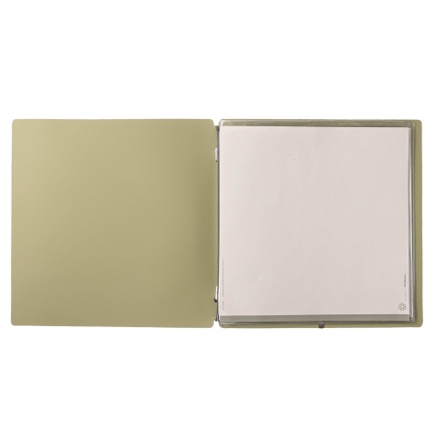 Porta Menu QUADRATO (23x23,1 cm) senza etichetta 2 buste (4 facciate) elastico nero PORTOFINO SALVIA