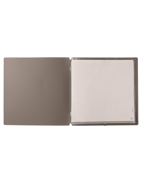 Porta Menu QUADRATO (23x23,1 cm) senza etichetta 2 buste (4 facciate) elastico nero PORTOFINO TORTORA